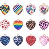 Craftdady 48 Stück Emaille Herz Anhänger Blume Regenbogen Streifen Leopard Muster Herz Metall Anhänger Bunte Legierung Valentinstag Herz Anhänger für