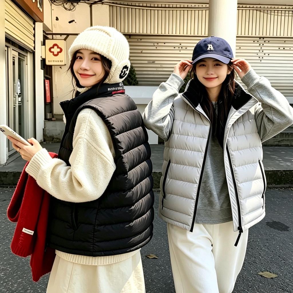 Rib cotton vest women's short new autumn and winter loose small warm vest vest jacket