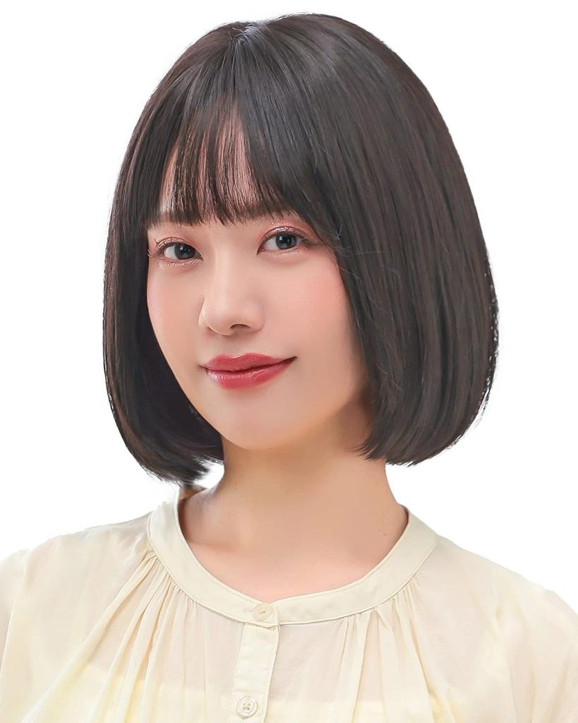 AQUADOLL Bob Perücke, Eine Locke, Vollperücke, Einheitsgröße, JBK. Japanisches Schwarz, wg330JBK