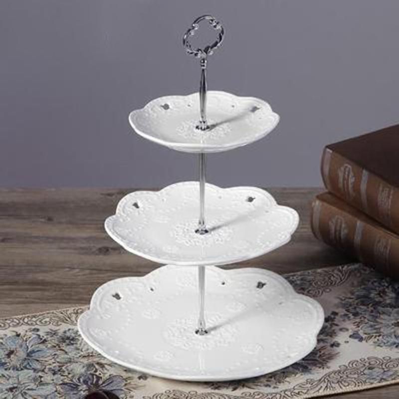 Versatile Sunflower Type Gold Silver Fruit Cake Plate Stand Holder