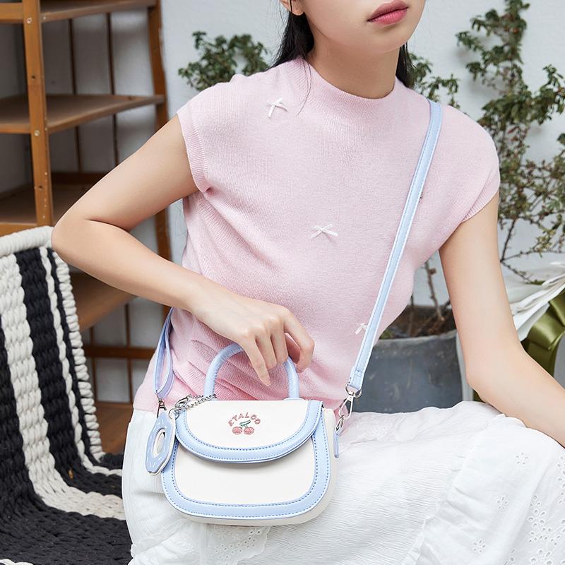 New JANE KLAIN PU Saddle Bag Handbag, Crossbody Bag Regular Women's White & Blue/White & Pink JK-BA1841