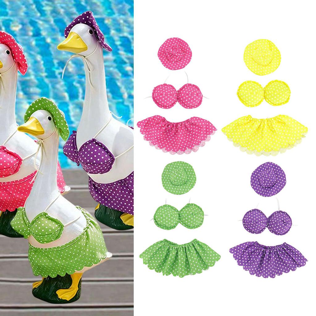 Bikini Porch Goose Outfit Hat Bra Skirt Inch Statue Creative Goose Costume for Courtyard Festival