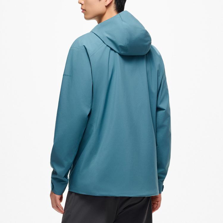 Anta Champion Outdoor Series Solid Color Zip-Up Hooded Comfortable Breathable Versatile Waterproof Jacket Men Jacket Dark-Blue 152510626-4