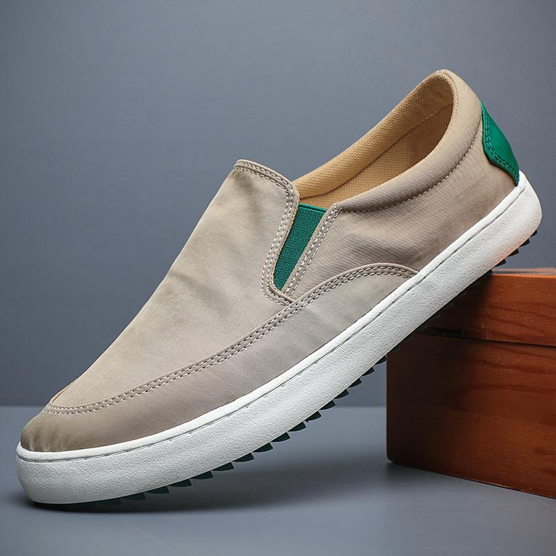 

Мода Новинки Мужские Летние Вулканизированные Туфли Повседневные Спортивные Плоские Холщовые Слипоны Мужские Deportivas Hombre Обувь для Вождения BD24042 44 хаки