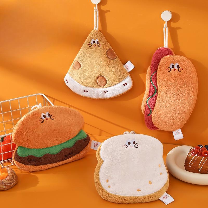 Coral Velvet Hand Towels, Double-layer Thickened Absorbent Quick-drying Towels, Kitchen and Bathroom Dual-purpose Towels