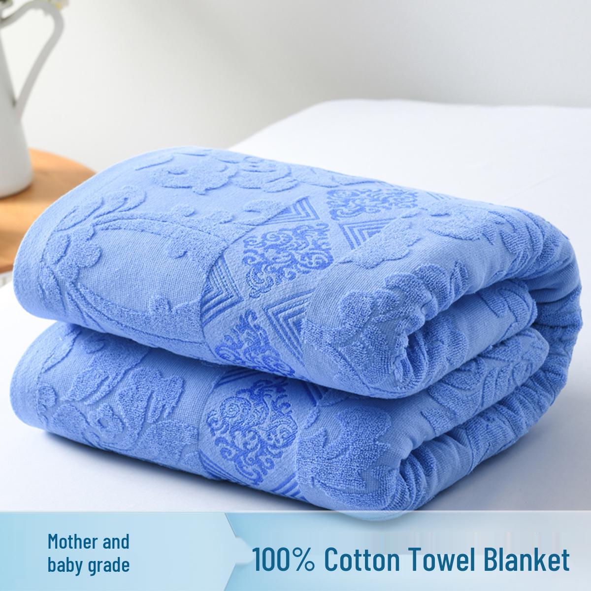 Shanghai Classic 100% Cotton Towel Blanket - Lightweight Summer Nap Cover for Adults 90*180cm Children