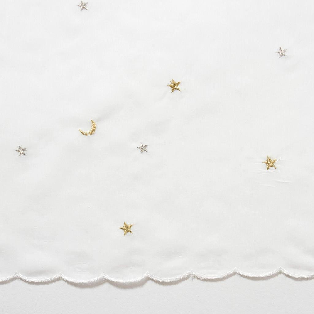 [Stoffladen] Bistrogardinen für kleine Fenster, ca. 100m breit x 70m lang [Goldene Voile-Stickerei]