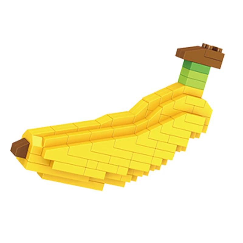 Mini Blocs de Construction Fruités Jouer Fruit Pomme Banane Modèle Nourriture Heureuse DIY Assembler Décoration de Bureau Bricsk Cadeau Jouets pour Enfants