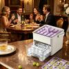 Large Capacity Ice Cube Maker with Storage Bin Shovel 50 Cube Ice Container BPA-Free Easy-Press Ice Cube Tray for Home Camping Party