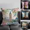London Fashion Cushion Cover Pillowcase Ultra Soft Skin Friendly Fabric Cloud Like Comfort  Concealed Zipper