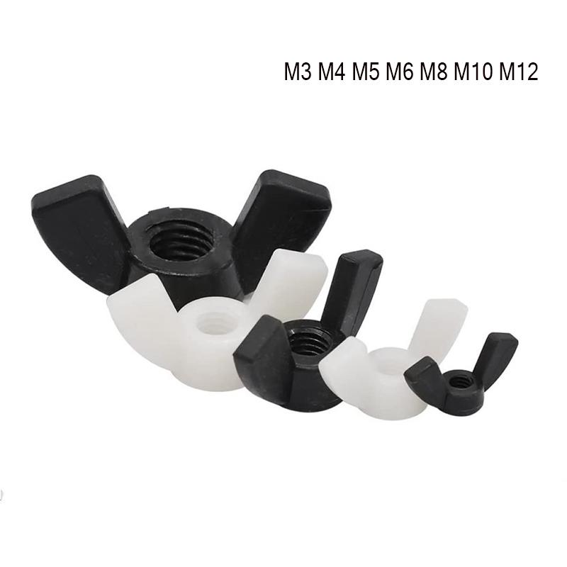 5-25pcs M3 M4 M5 M6 M8 M10 Nylon/304 Stainless Steel Hand Tighten Nut Butterfly Nut Ingot Wing Nut Nuts