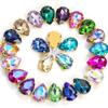 50pcs Set Shining Multicolor Water Drop Rhinestone DIY Craft Mixed Claw Drill Buckle Crystal Buckle Wedding Dresses