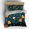 Christmas Gingerbread Print Set Bedding Duvet Cover Set Duvet Cover Pillowcases (1 * Duvet Cover 2 * Pillowcases, Without Duvet Insert)