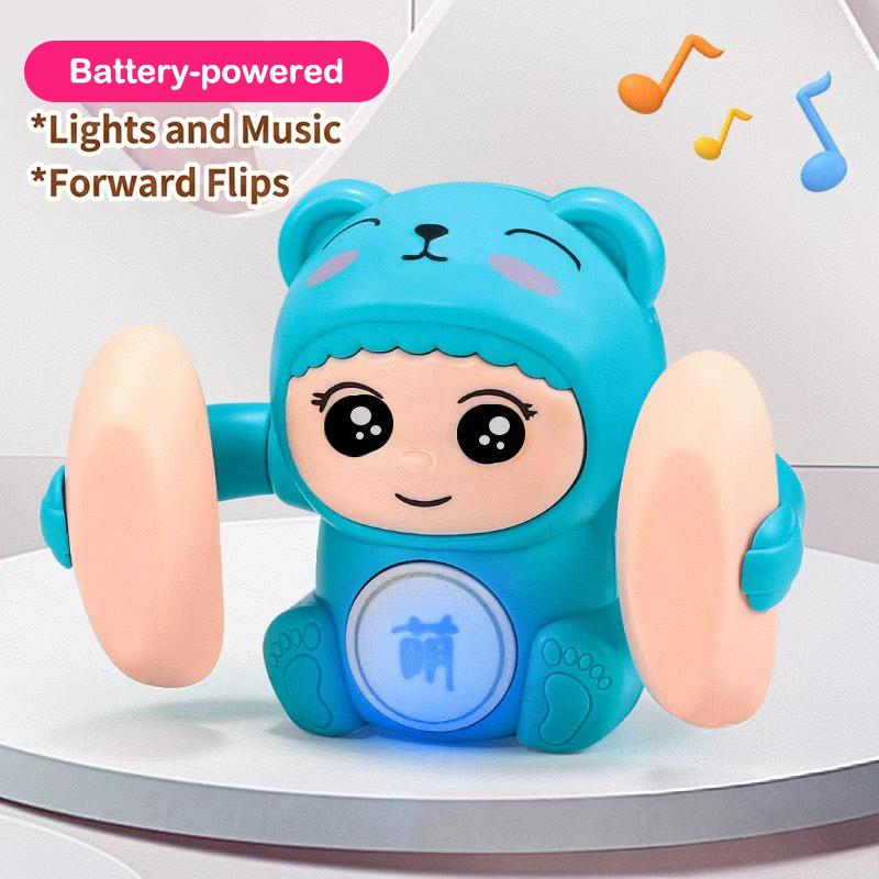 360° Tumbling Monkey Toy Adorable Musical LED Light Interactive Toy for Kids Boys Girls Party Supplies