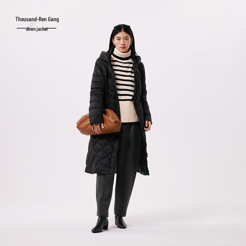 

Женское длинное пуховое пальто Qianrengang с капюшоном L (170)