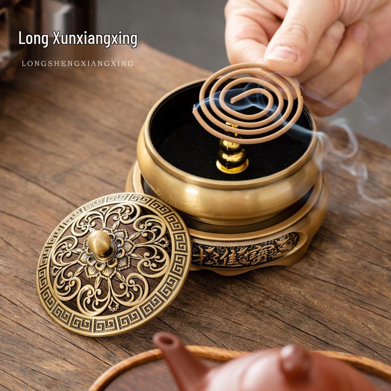 Antique Bronze Incense Burner for Indoor Use - Three-Legged Chinese Zen Aloeswood & Sandalwood Burner for Tea Ceremony & Aromatherapy.