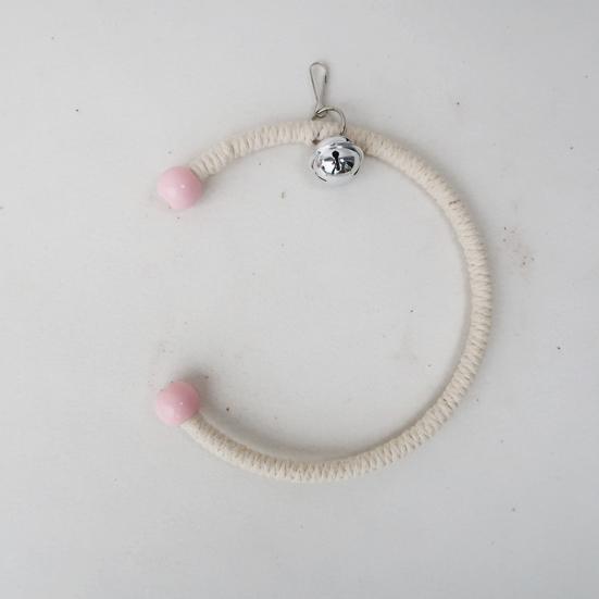 Juguete de columpio para loros con cascabel, juguetes para escalar, cuerda de algodón colorida, pájaro colgante trenzado