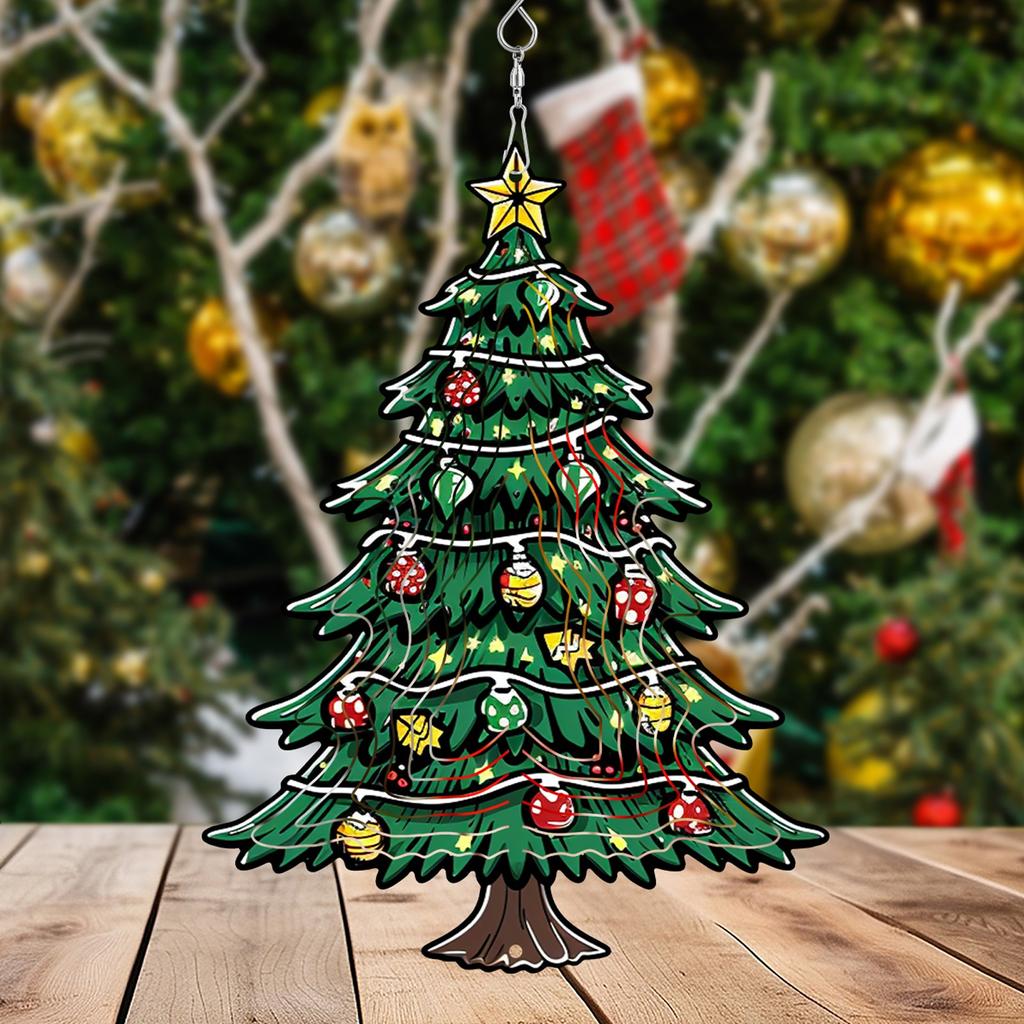 Wind-turned 3D Stainless Steel Christmas Ornaments Garden Decorations, Indoor And Outdoor Hanging Ornaments Worth Giving As Gifts