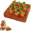 Carrot Dog Toys-Carrot Snuffle Mat for Dogs,Interactive Dog Plush Puzzle Toys,2 in 1 Non-Slip Nosework Feed Games Pet Stress Relief with 12 Carrots
