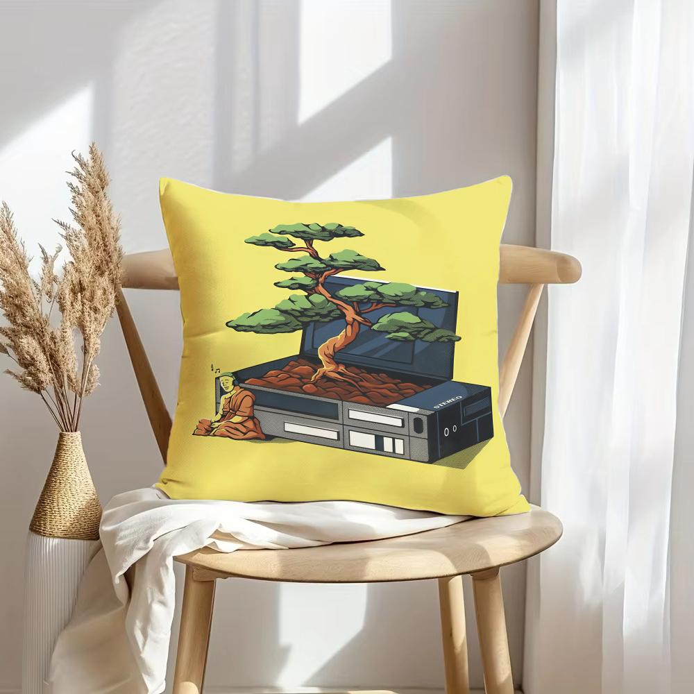 Retro Cassette Tape Cushion Cover Soft Plush Throw Pillow Cover  DoubleSided Decorative Cushion Case  Sofa Bedroom Home Decor