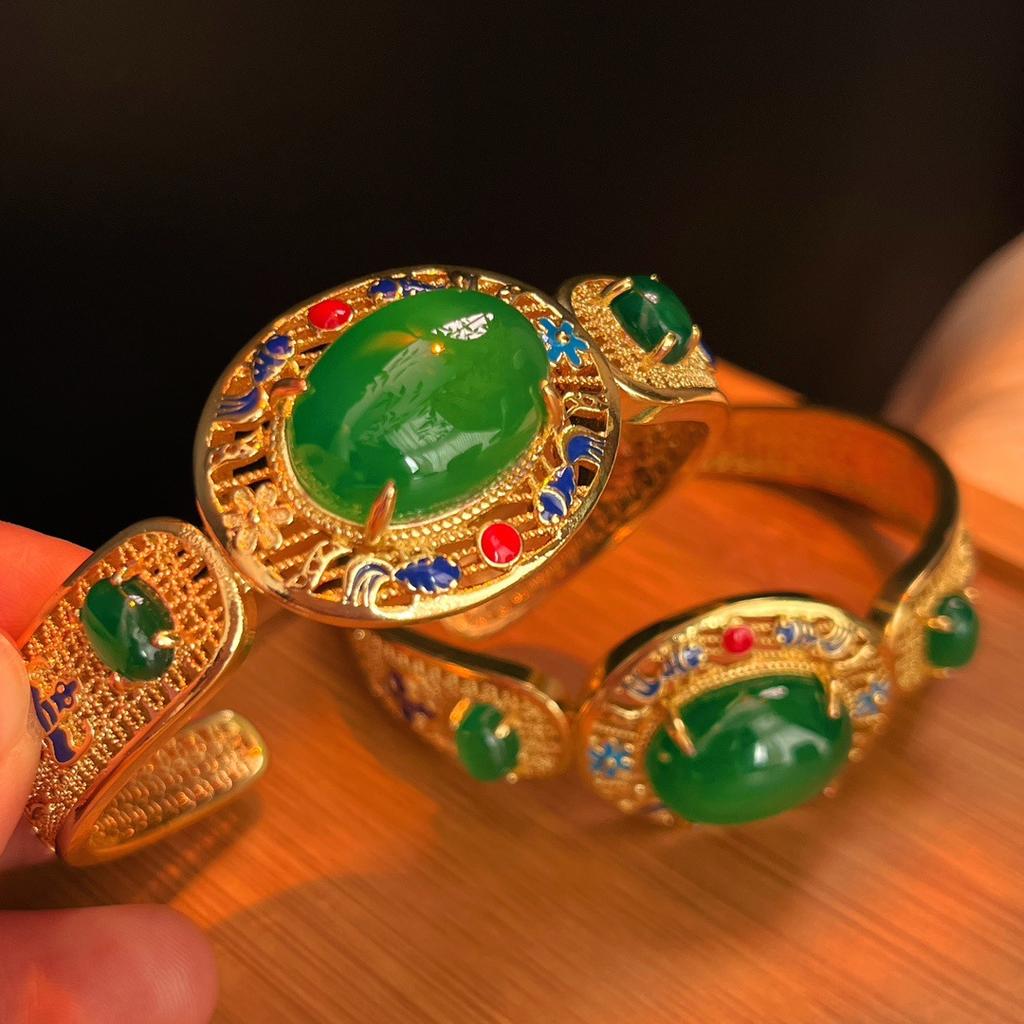 Full Green, Yang Green, Natural Agate Green Chalcedony Bracelet, Women'S Opening Is Slightly Inlaid, And The Real Shot Is Fidelity.
