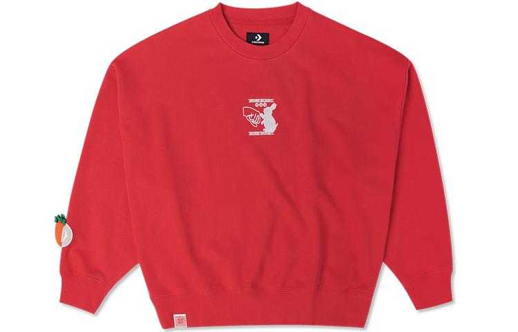 Converse CNY Sweatshirts Women s Red Crew Neck Moderate Regular 10025508-A03 L