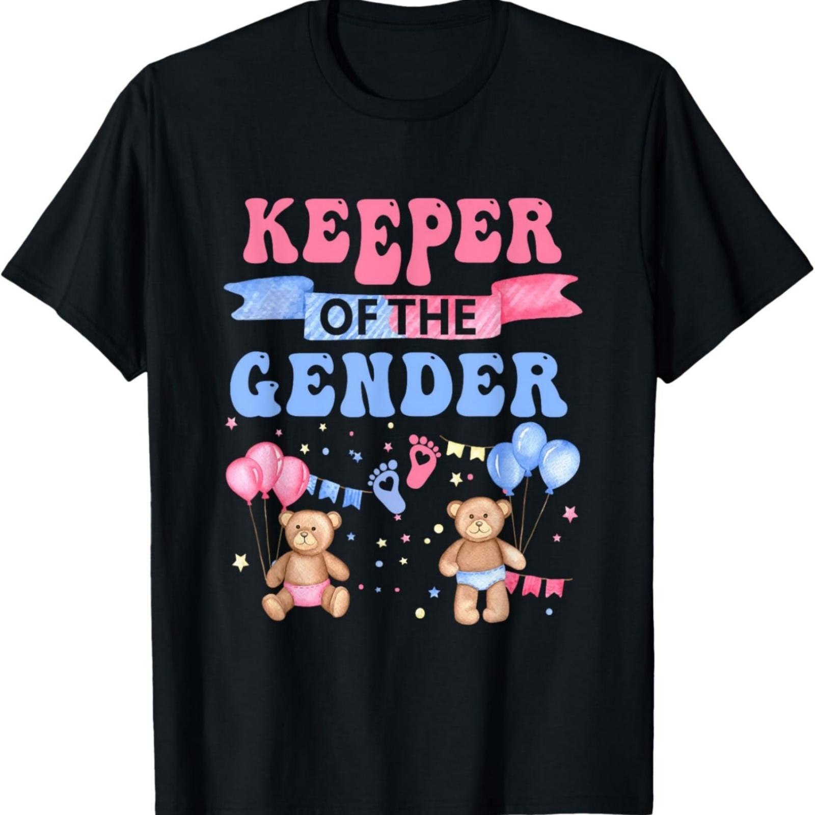 Keeper Of The Gender Reveal Baby Bear Balloons Pink Or Blue T-Shirt XXXXXL разноцветный