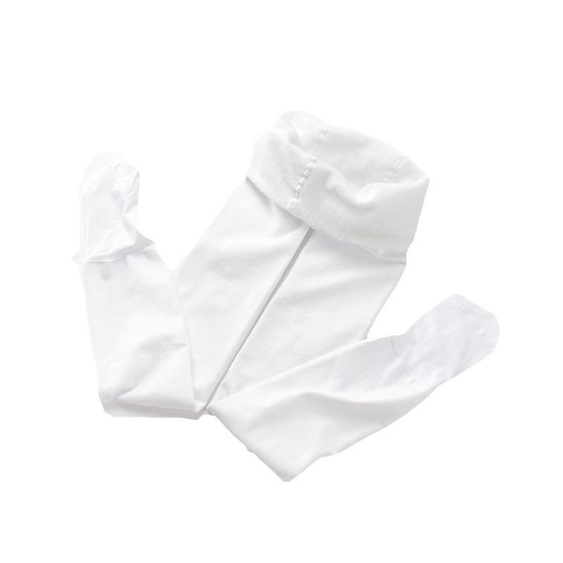 Children's 900D Dragon Claw Hair Ballet Dance Pantyhose - Autumn & Winter Thickened White Tights