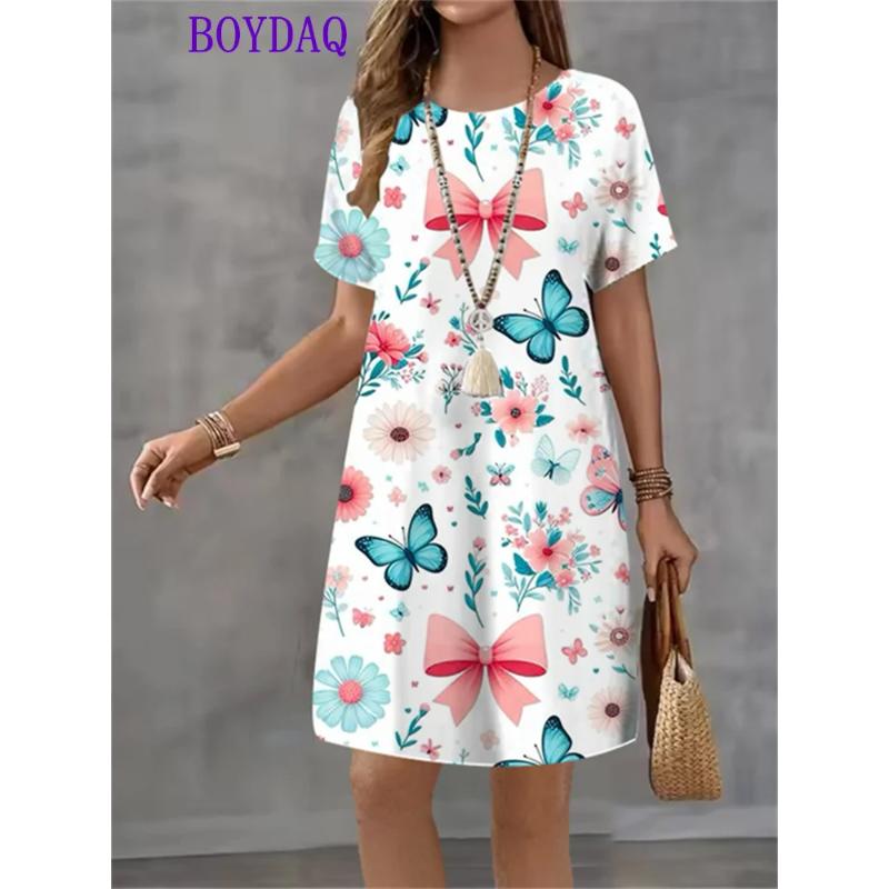 Fashion Loose Short Sleeve Dress Casual Versatile Casual Dresses