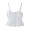 Kaslead New Arrival Women's Clothing Fashion Style Fashion Minimalist Fresh White Bow Suspenders Tops