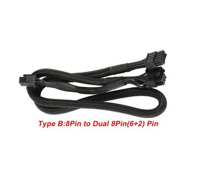 PCI-e Grafikkarte Stromkabel mit 8-Pin Anschluss zu zwei 8-Pin Anschlüssen (6 + 2) für EVGA Supernova G2 G3 Netzteile