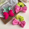 1pc Sweet and Cute Plum Color Bow Large Intestine Hair Ring, Korea Dongdaemun Plaid Contrast Hair Tie American Retro Hair Ring