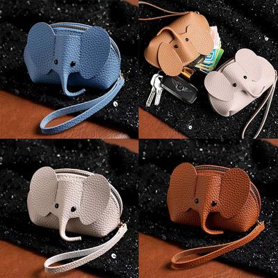 PU Leather Japanese Purse for Women Bag Mini Purse New Fashion Creative Card Bag Lipstick Storage Key Bag Elephant Coin
