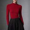 Machine Washable Slim-Fit Merino Wool Sweater with Half-High Neck.