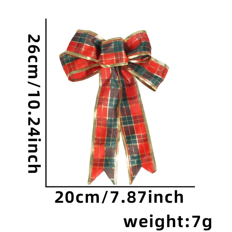 Red Christmas Ribbon Bows Hanging Decorations Bowknot Gift Christmas Tree Ornaments Xmas Party Decor New Year