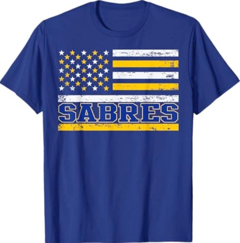 Vintage Sabres Gift US Flag T-Shirt 4XL