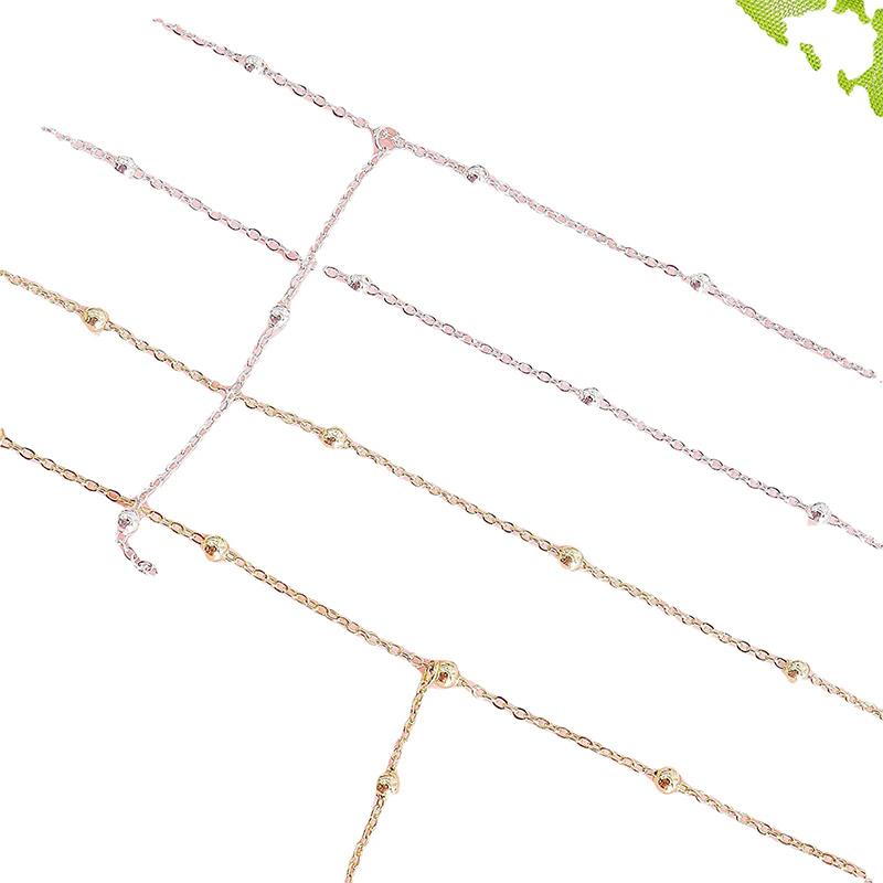 New Trendy 925 Silver Double Layer Bead Necklace Long Pendant Tassel Neckchain For Women Fine Jewelry Accessories Gift