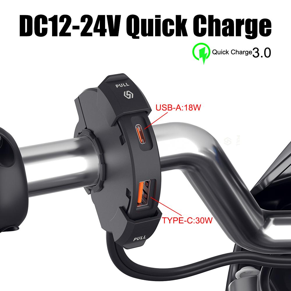 

12 В-24 В Type-C PD + QC3.0 Мотоциклетные USB-зарядные устройства Зарядное устройство для телефона Двойной адаптер Адаптер питания для быстрой зарядки Быстрое зарядное устройство с несколькими защитными ячейками