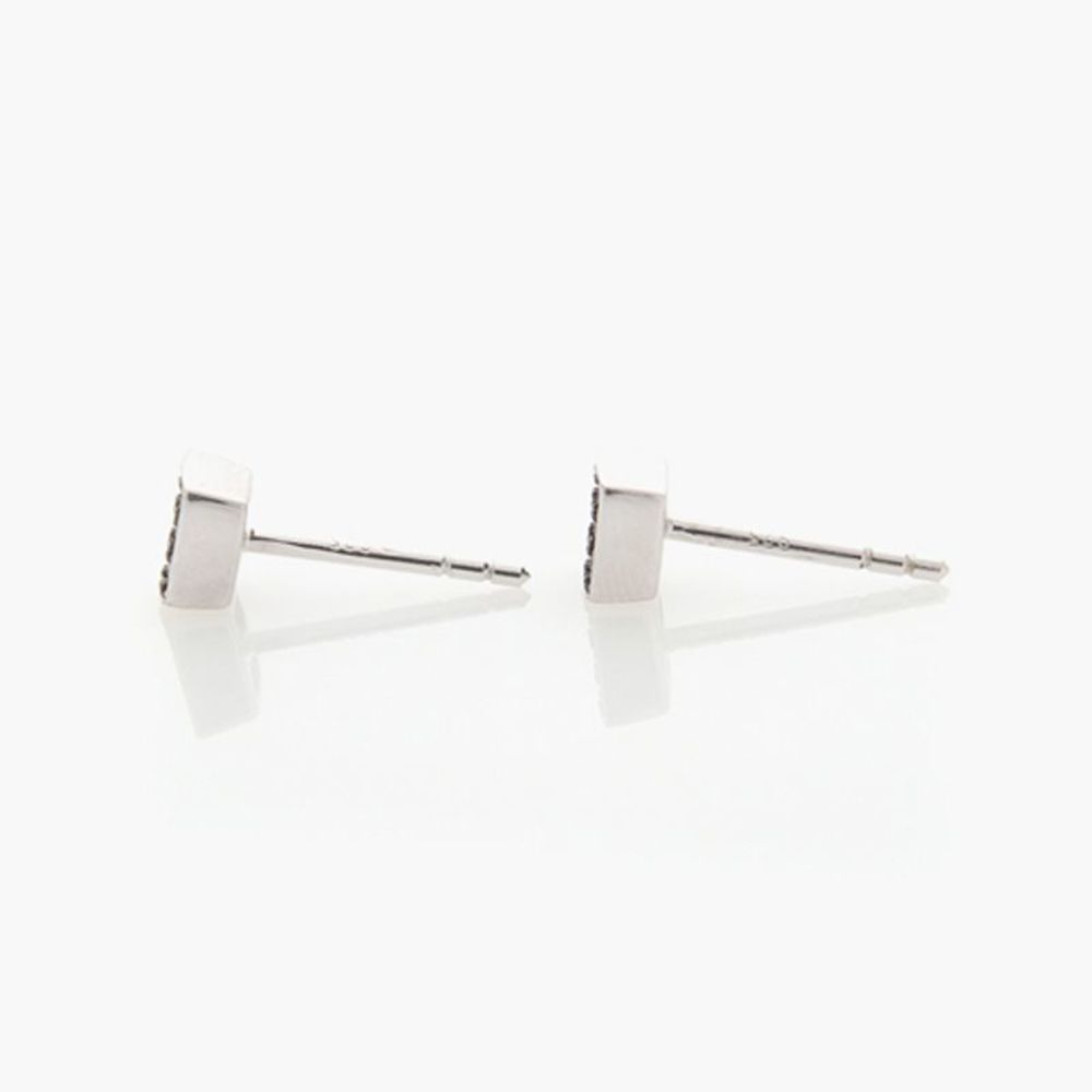 Jlauren M01340 Square Black Cubic Silver Earrings