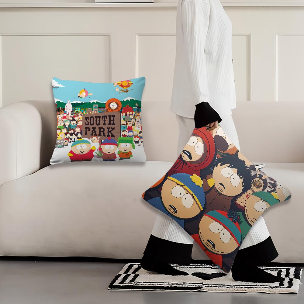Cartoon S-South P-Park Cute Funny Cushion Cover Living Room Headboard Office Cushion Bedroom Cushion Sofa Nap Time Pillow Case