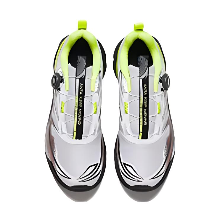 Anta Kids Sports Comfortable Shock Absorbing Durable Low Top Running Shoes Kids Running Shoes Black Green T12415569-3