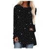 Damski raglanowy rękaw, luźny, duży rozmiar, swobodny top z cekinami
