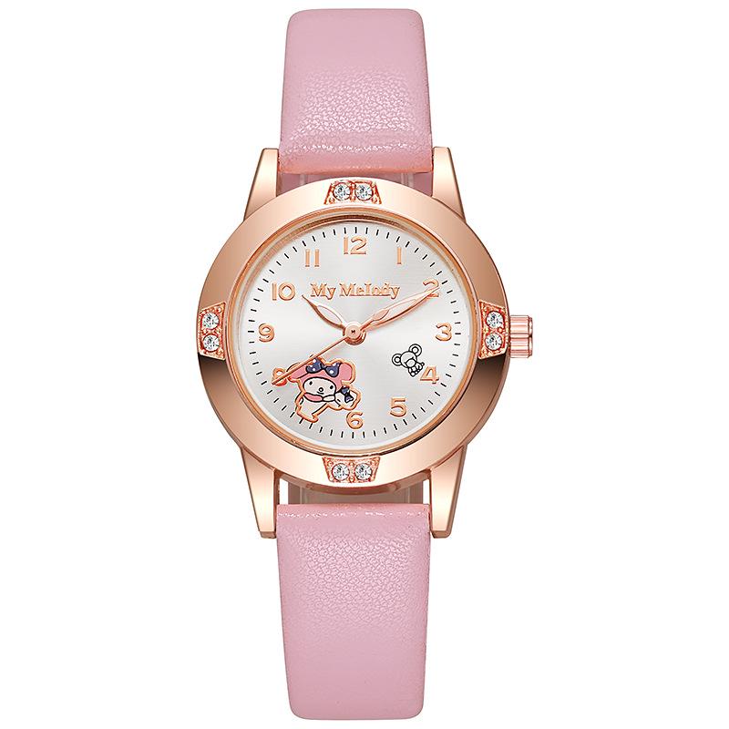 Sanrio Cartoon Women's Leather Strap Watch - Light Luxury & Trendy Design