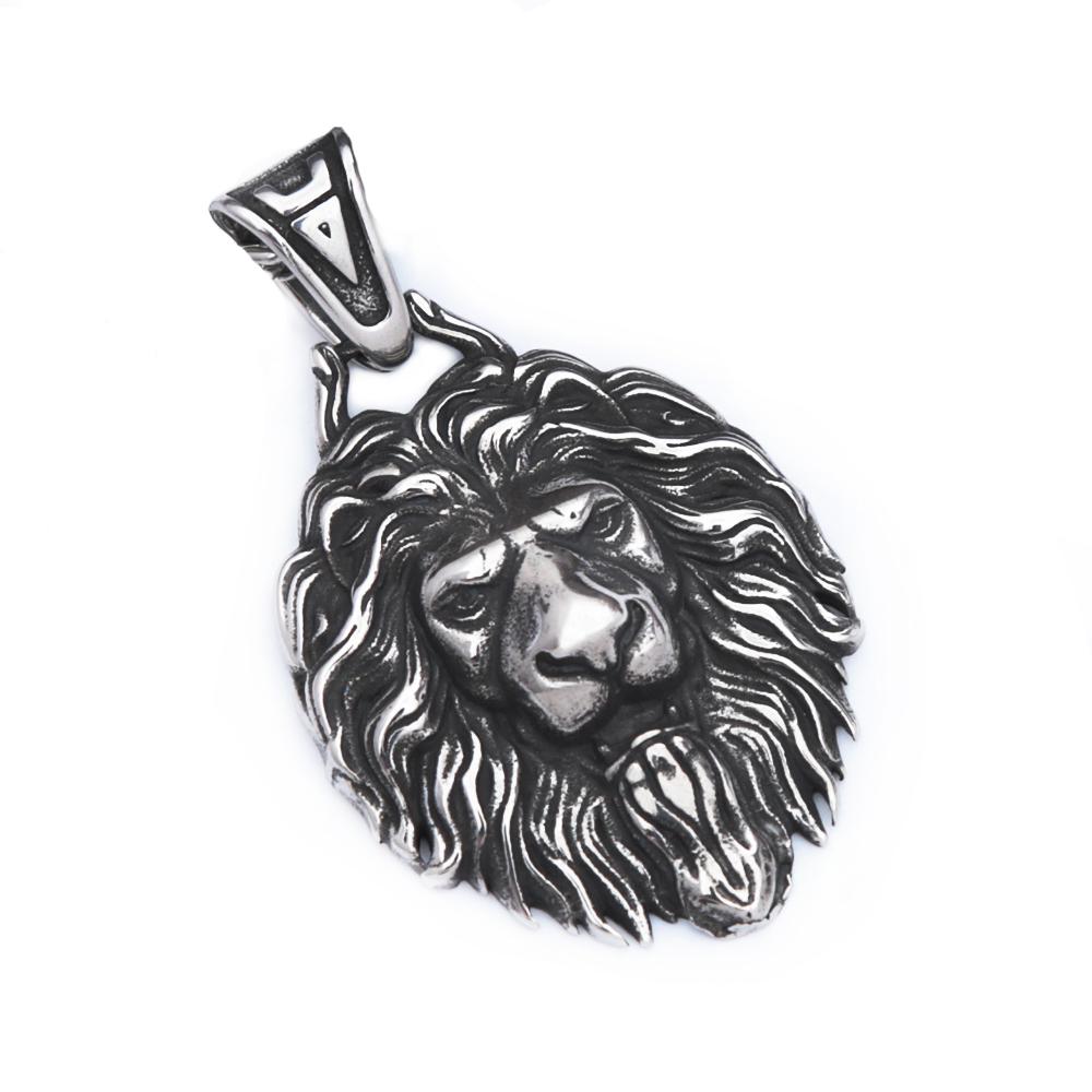 Vintage Unique Stainless Steel Lion Pendant For Men Punk Hip Hop Animal Biker Necklace Amulet Fashion Jewelry Gift