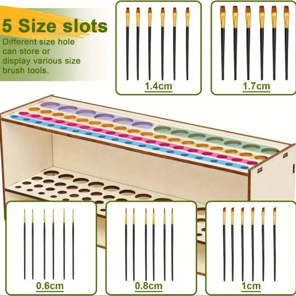 Space Saving Brush Holder Multi Hole Brush Storage Rack New Paintbrush Organizer  Desktop Storage