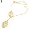Leaf Necklace For Women, Double Leaf Design Collarbone Chain, Fashionable Necklace Jewelry Accessories