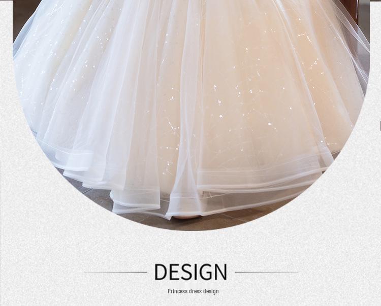 Girls' Luxury Formal Autumn/Winter Princess Dress - High-End Flower Girl Dress for Birthdays, Weddings, and Special Occasions.