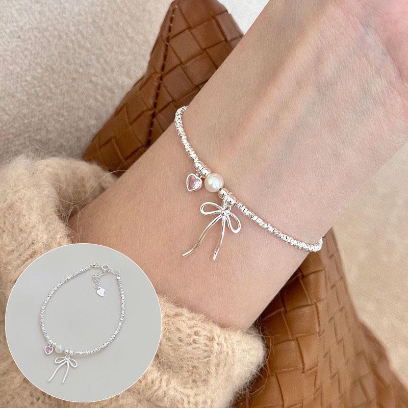 Korean Style S925 Silver Plated Retro Graffiti Patchwork Bangle - Women's Hip Hop Fashion Trend Bracelet