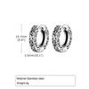 Totem Hoop Earrings for Men Teens,Black Anit Allergy Stainless Steel Huggies Earrings,Rock Punk Ear Zircon