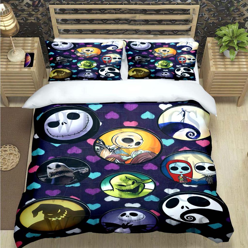 Horror Film The Nightmare Before Christmas Print Bedding Sets Bed Supplies Set Duvet Cover Bed Comforter Set Bedding Set Gift